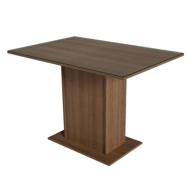 Mesa De Jantar Retangular Com Tampo De Vidro Rustic 5329 Made