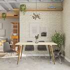 Mesa De Jantar Retangular Com Tampo De Vidro San Polo Off Whi