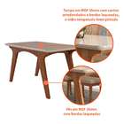 Mesa De Jantar Retangular Com Tampo De Vidro Selena Off White