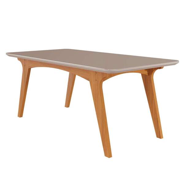 Mesa De Jantar Retangular Com Tampo De Vidro Selena Off White