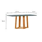 Mesa De Jantar Retangular Com Tampo De Vidro Trevisto Cinza E