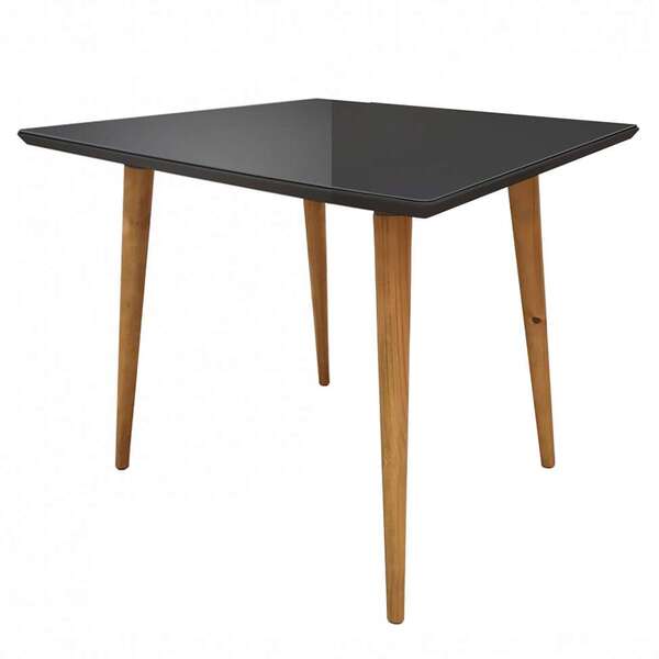 Mesa De Jantar Retangular Com Tampo De Vidro Veneza Preta 120