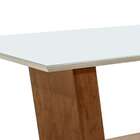 Mesa De Jantar Retangular Com Tampo De Vidro Viena Off White