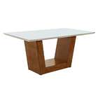 Mesa De Jantar Retangular Com Tampo De Vidro Viena Off White