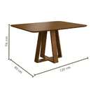 Mesa De Jantar Retangular Com Tampo Laminado Madeira Frame No