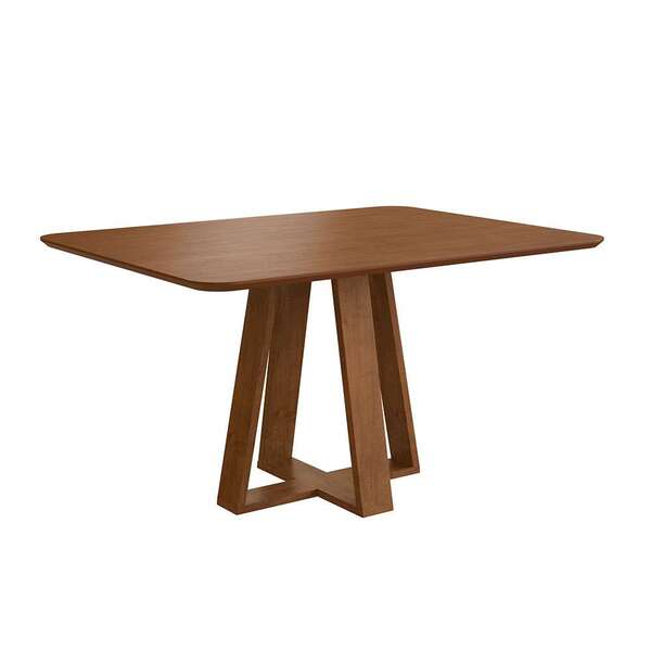 Mesa De Jantar Retangular Com Tampo Laminado Madeira Frame No