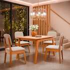 Mesa De Jantar Retangular Com Tampo Mdf Paris Nature 120 Cm