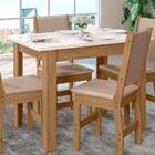 Mesa De Jantar Retangular Com Tampo Mdp Bellagio Freijó E Off