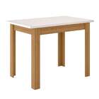 Mesa De Jantar Retangular Com Tampo Mdp Bellagio Freijó E Off