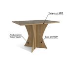 Mesa De Jantar Retangular Com Tampo Vidro/mdf 120 Cm - Freij
