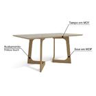 Mesa De Jantar Retangular Com Vidro 160 Cm - Freijó/bronze