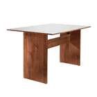 Mesa De Jantar Retangular Dakota Com Vidro Chocolate E Off Wh