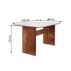 Mesa De Jantar Retangular Dakota Com Vidro Chocolate E Off Wh