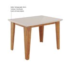 Mesa De Jantar Retangular Divine Com Vidro 1,20x90 E 4 Cadeir