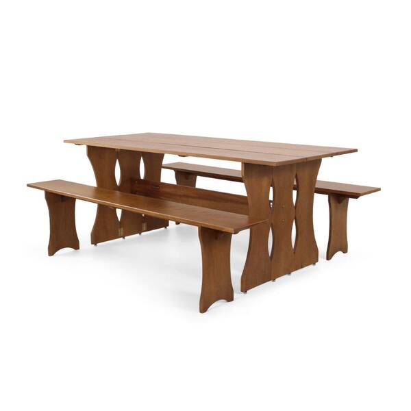 Mesa De Jantar Retangular Dobrável 200cm Em Madeira Maciça Co