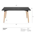 Mesa De Jantar Retangular Eames - 80 X 160 Cm - Preto