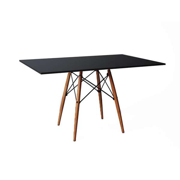 Mesa De Jantar Retangular Eiffel Wood Preta 120 Cm