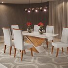 Mesa De Jantar Retangular Encantare Com 6 Cadeiras Vegas Mel/