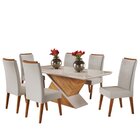Mesa De Jantar Retangular Encantare Com 6 Cadeiras Vegas Mel/