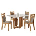 Mesa De Jantar Retangular Eudora 1,20x80 Com 4 Cadeiras Sicil