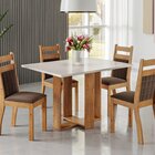 Mesa De Jantar Retangular Eudora 1,20x80 Com 4 Cadeiras Sicil