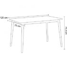 Mesa De Jantar Retangular Finlândia Nogueira 120 Cm