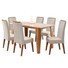 Mesa De Jantar Retangular Gales Com 6 Cadeiras Madeira Maciça