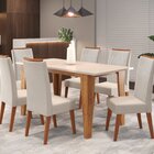 Mesa De Jantar Retangular Gales Com 6 Cadeiras Madeira Maciça