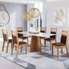 Mesa De Jantar Retangular Griss 1,60x80 Com 6 Cadeiras Sicili