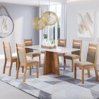 Mesa De Jantar Retangular Griss 1,60x80 Com 6 Cadeiras Sicili