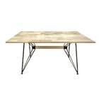 Mesa De Jantar Retangular Industrial Com Tampo Madeira Merano