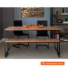 Mesa De Jantar Retangular Industrial Stanford Carvalho E Pret