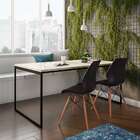 Mesa De Jantar Retangular Industrial Stanford Concreto E Pret