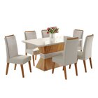 Mesa De Jantar Retangular Jana Com 6 Cadeiras Madeira Maciça