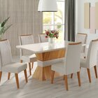 Mesa De Jantar Retangular Jana Com 6 Cadeiras Madeira Maciça