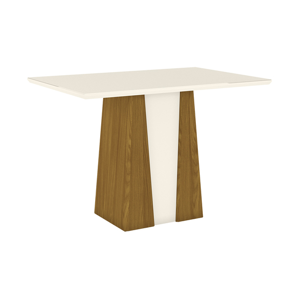 Mesa De Jantar Retangular Karla 120 Cm Nature E Off White Can
