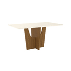 Mesa De Jantar Retangular Kelly 160 Cm Nature E Off White Com