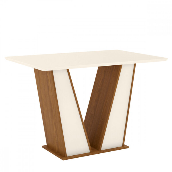 Mesa De Jantar Retangular Kimberly Off White E Nature 120 Cm