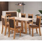 Mesa De Jantar Retangular Laguna Com 6 Cadeiras Dalas Mel/blo