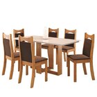 Mesa De Jantar Retangular Laguna Com 6 Cadeiras Dalas Mel/blo