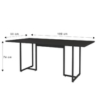 Mesa De Jantar Retangular Lina 180 Cm Preto Base Metálica Ind