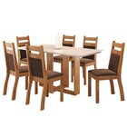 Mesa De Jantar Retangular Linz 1,60x80 Com 6 Cadeiras Sicilia