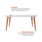 Mesa De Jantar Retangular Liv Branca E Natural 160 Cm