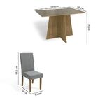 Mesa De Jantar Retangular Lótus 6 Cadeiras Freijó Com Cinza