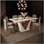 Mesa De Jantar Retangular Lucy 170 Cm Reto Creme Carvalho Dj