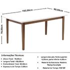 Mesa De Jantar Retangular Luiza 160cm Branca Com 4 Cadeiras E