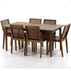 Mesa De Jantar Retangular Luiza 160cm Natural Com 6 Cadeiras
