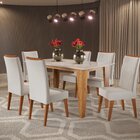Mesa De Jantar Retangular Marie Com 6 Cadeiras Madeira Maciça