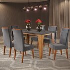 Mesa De Jantar Retangular Marie Com 6 Cadeiras Madeira Maciça