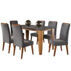 Mesa De Jantar Retangular Marie Com 6 Cadeiras Madeira Maciça